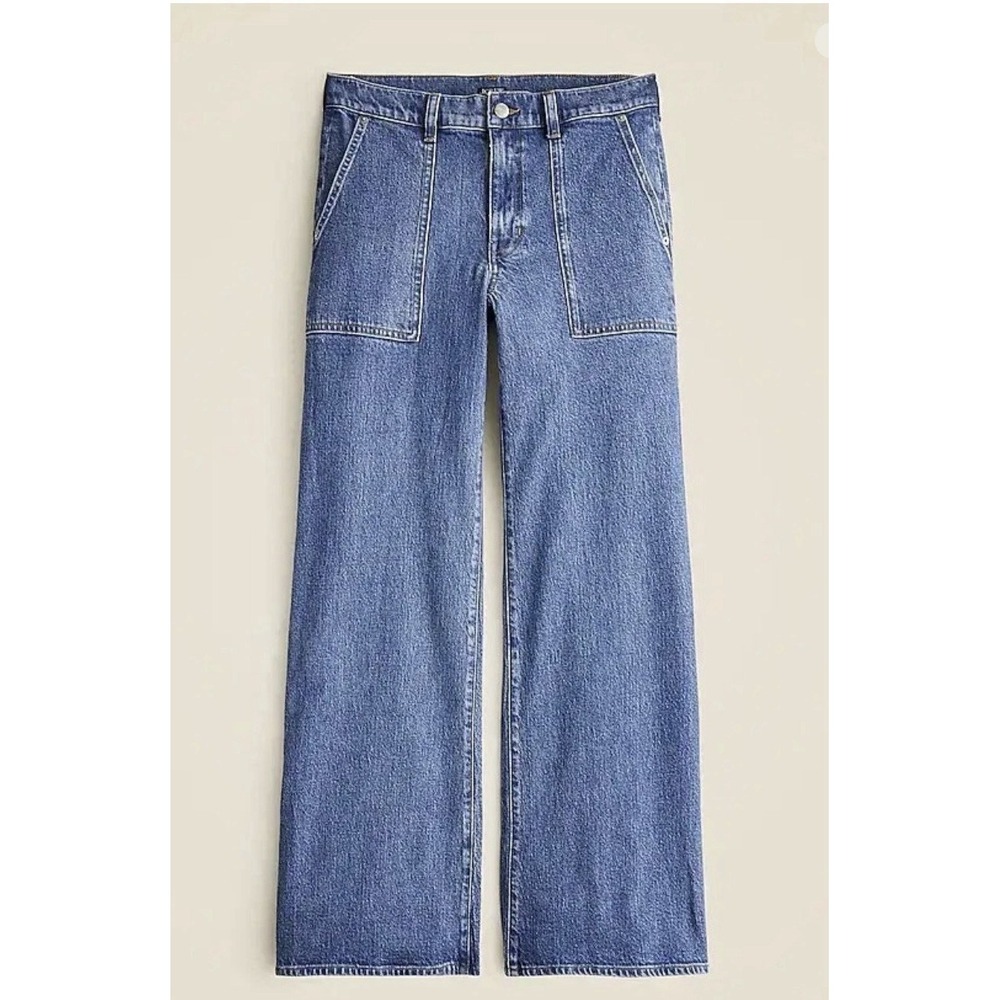 J. Crew Camp-Pocket Wide Leg Jeans For Women Size‎ 27 Medium Wash